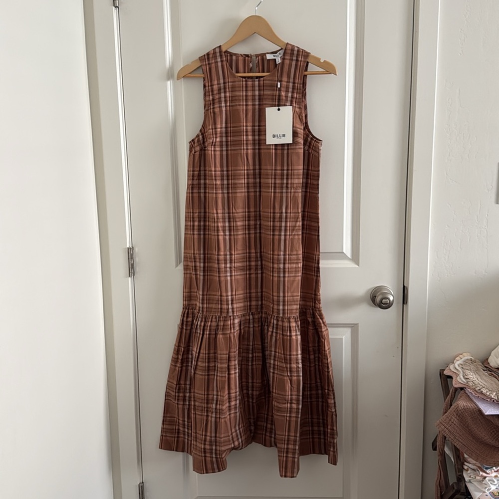 NWT Billie The Label Elodie Dress - Birch Plaid (S)